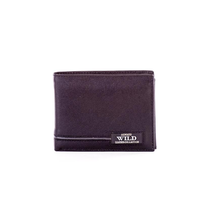 Čierna kožená peňaženka so sivými vložkami