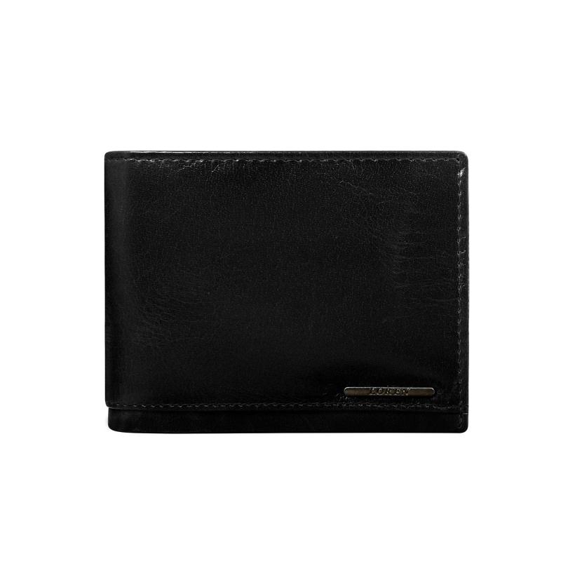 Čierna pánska kožená peňaženka s ochranou RFID