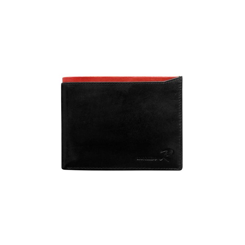 Pánska horizontálna peňaženka s červeným modulom