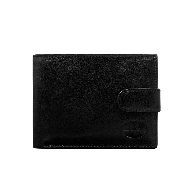 Pánska horizontálna kožená peňaženka Black