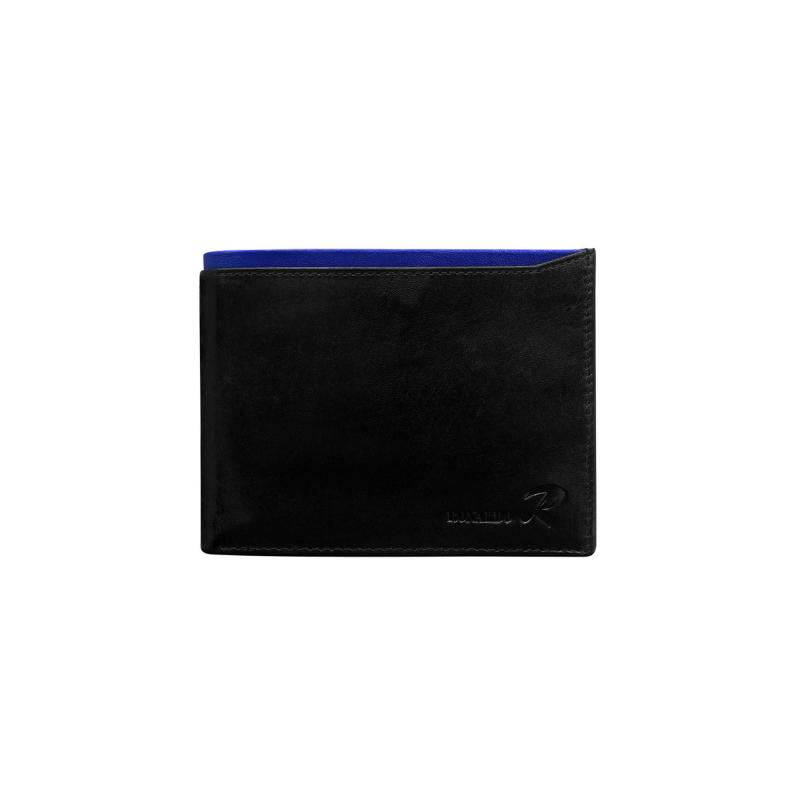 Pánska horizontálna peňaženka s modrým modulom