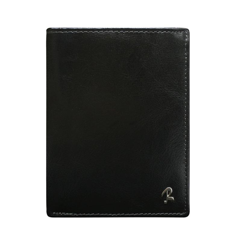 Pánska čierna kožená peňaženka bez zapínania
