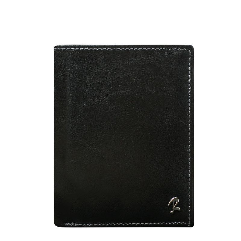 Čierna kožená pánska peňaženka so zámkom proti krádeži