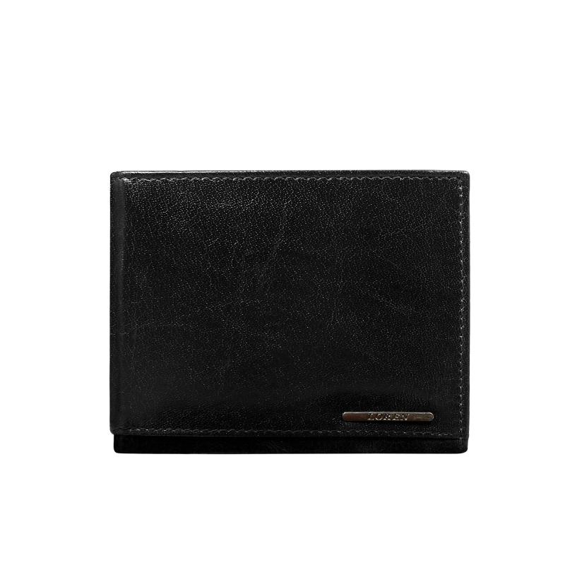 Černá pánská kožená peněženka bez zapínání