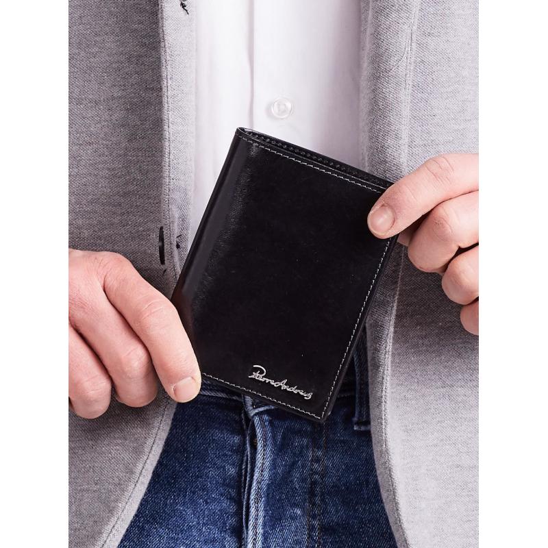 Čierna elegantná pánska vertikálna peňaženka