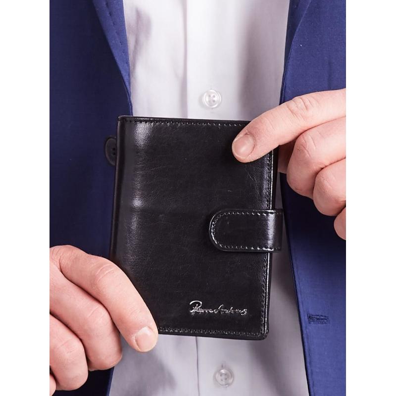 Čierna vertikálna pánska peňaženka s prackou
