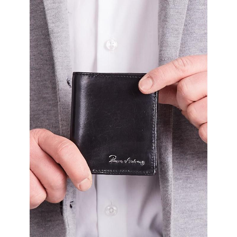 Čierna vertikálna elegantná kožená peňaženka