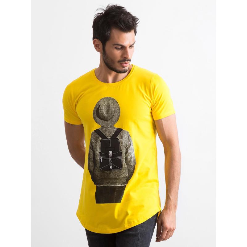 Žluté pánské tričko s potiskem