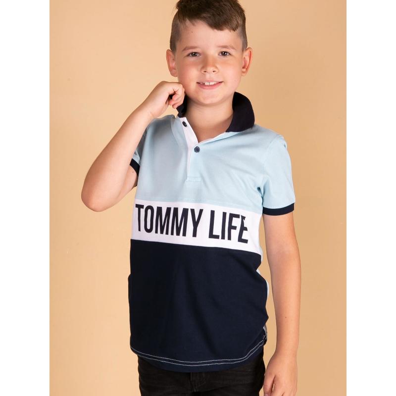 TOMMY LIFE Svetlomodré polo tričko pre chlapcov