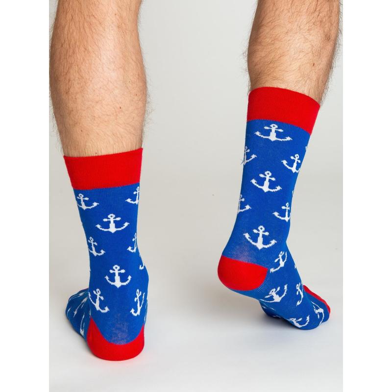 Tmavě modré pánské ponožky se vzorem