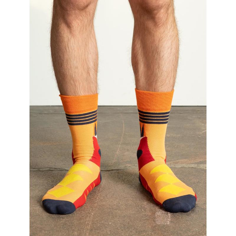 Pánske oranžové bavlnené ponožky