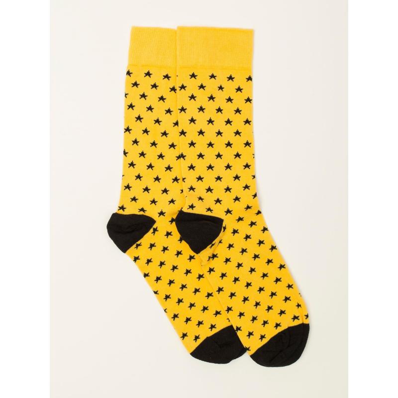 Pánske žlté ponožky s hviezdičkami