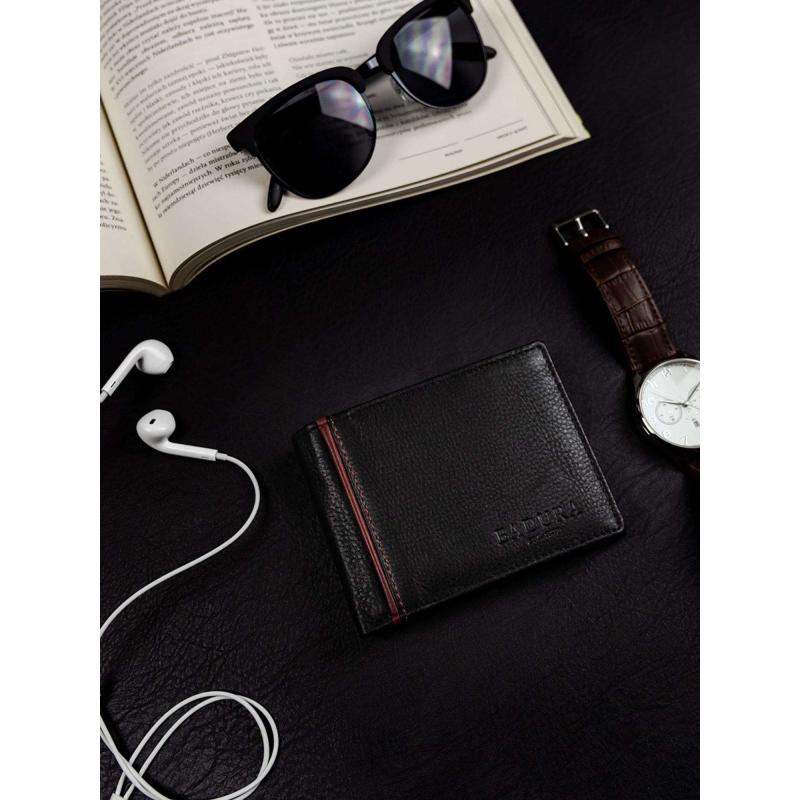 Pánska čierna kožená peňaženka BADURA