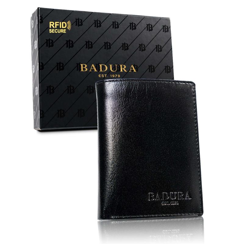 Čierna kožená pánska peňaženka BADURA