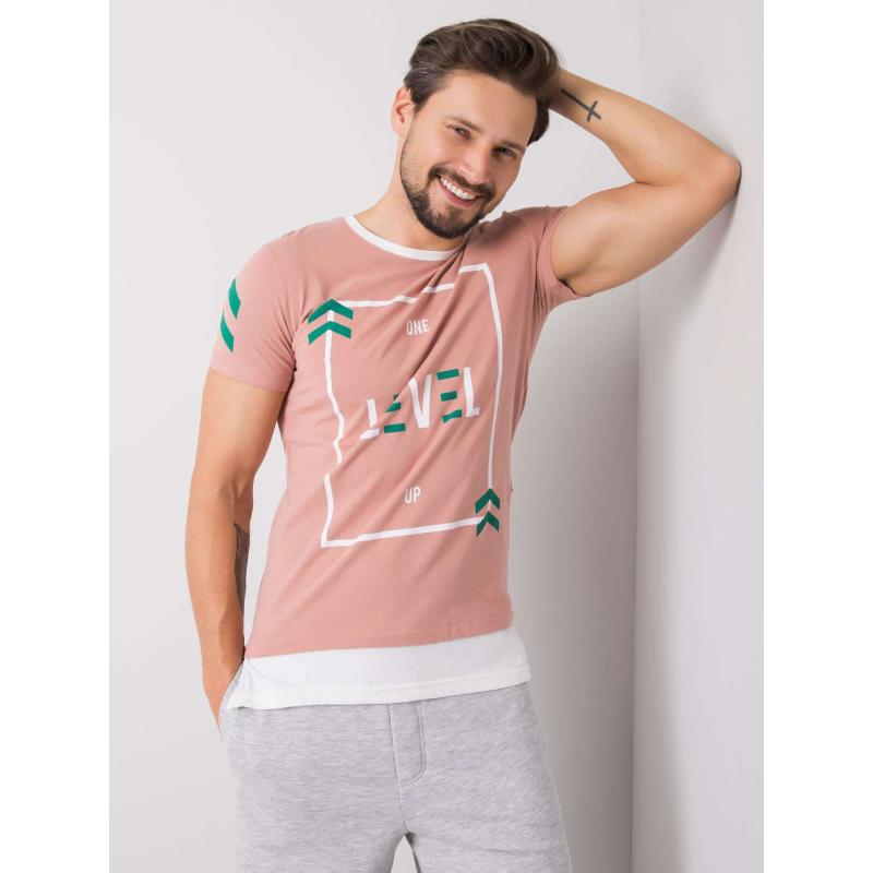 Špinavě růžové pánské tričko Cole s potiskem