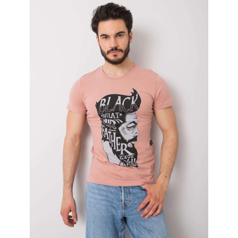 Pánské špinavě růžové bavlněné tričko Aiden