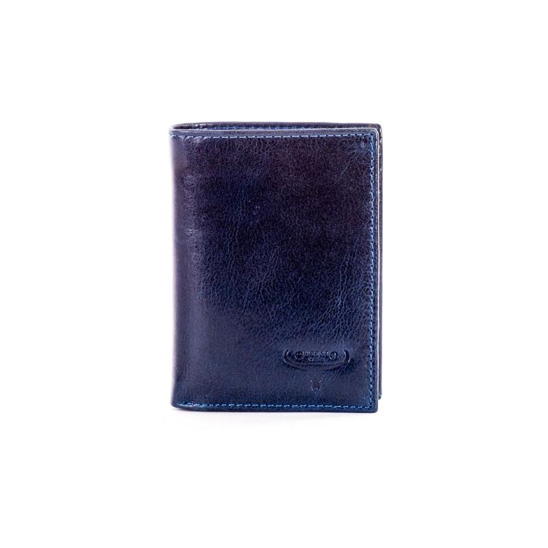 Kožená peňaženka v námorníckej modrej farbe s reliéfom