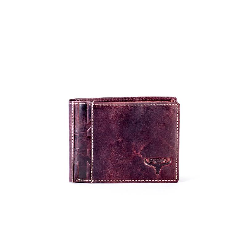 Hnedá pánska kožená peňaženka s vyrazeným emblémom