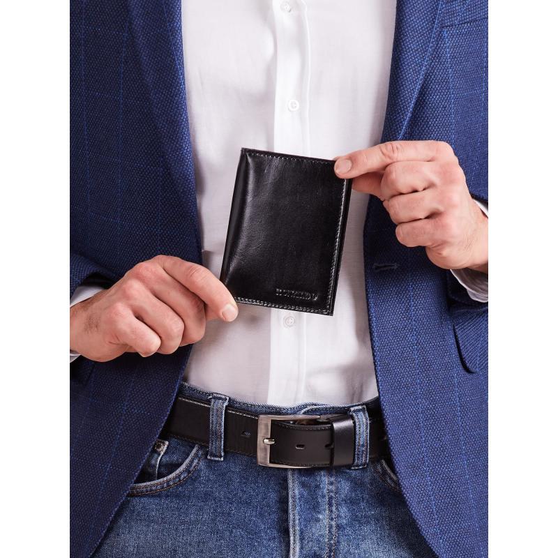 Čierna vertikálna kožená peňaženka
