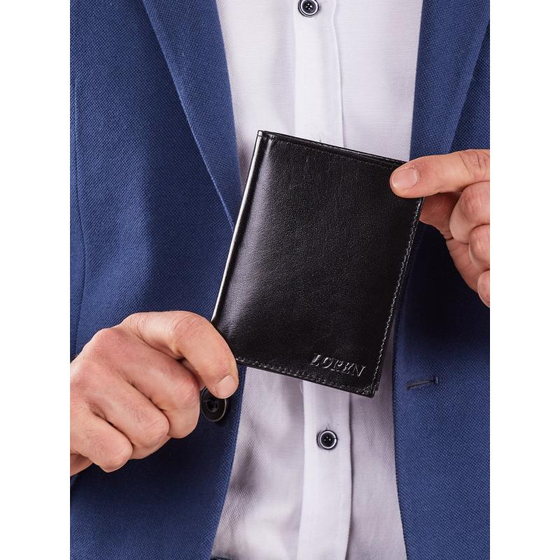 Vertikální černá peněženka pro muže