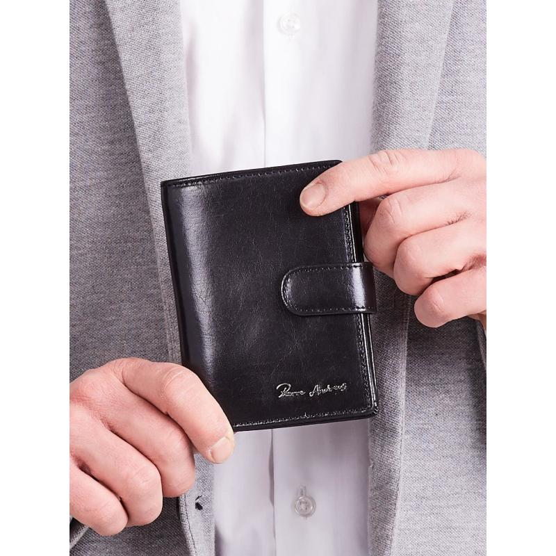 Elegantná vertikálna pánska peňaženka čierna