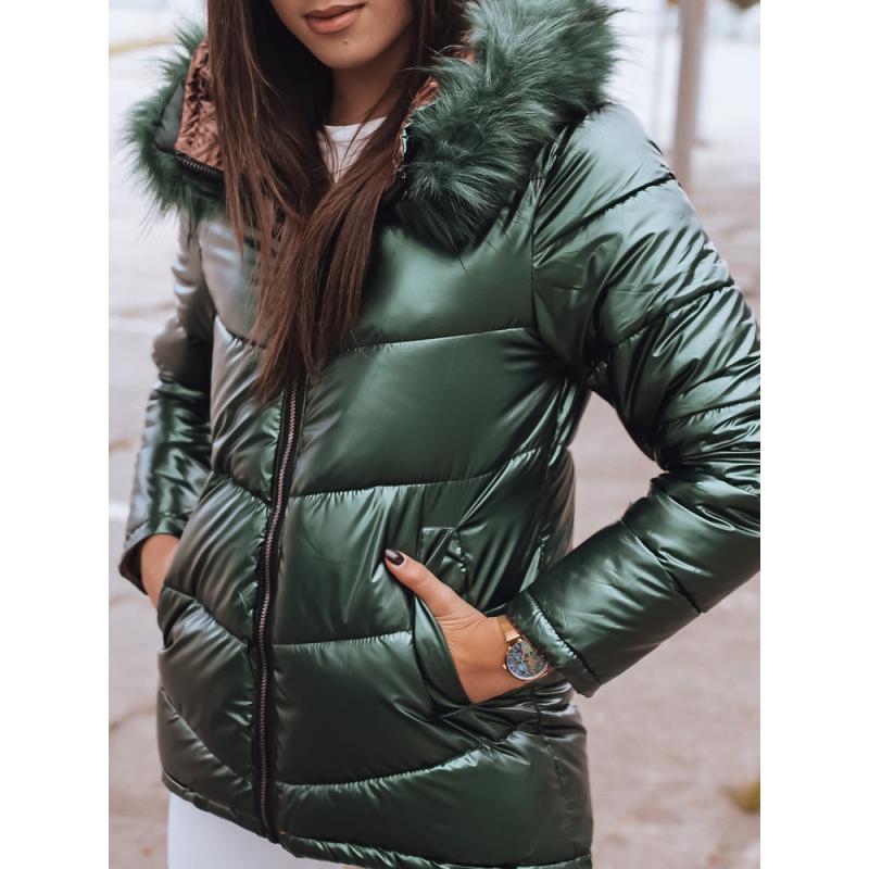 Dámská zimní parka s kapucí PAGET zelená