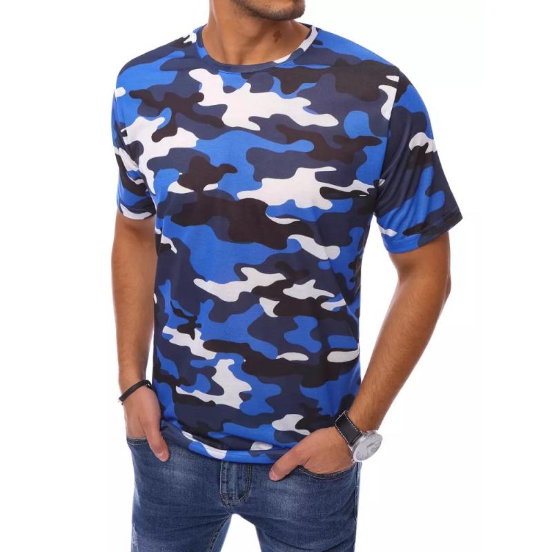 Pánske tričko s potlačou CAMO modrá