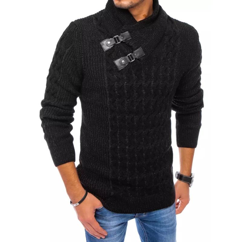Pánsky zimný vzorovaný sveter MORA čierna
