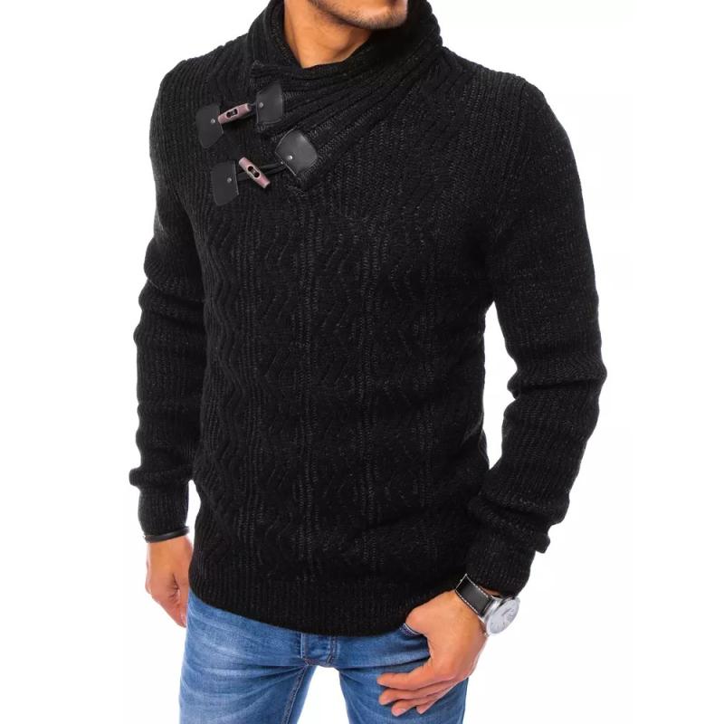 Pánsky zimný vzorovaný sveter LANDER čierna