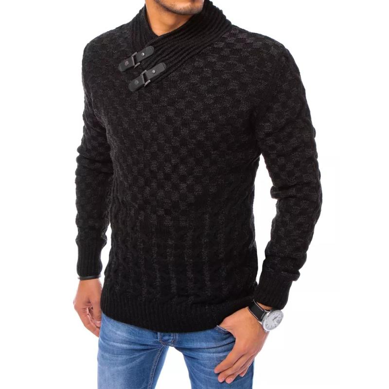 Pánsky zimný vzorovaný sveter LORAS čierna