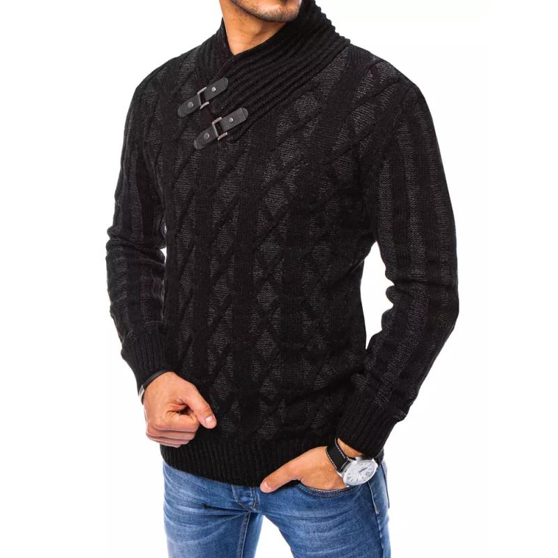 Pánsky zimný vzorovaný sveter MARC čierna