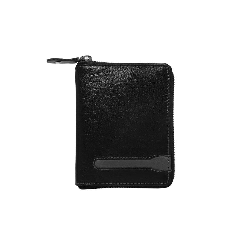Čierna vertikálna pánska kožená peňaženka