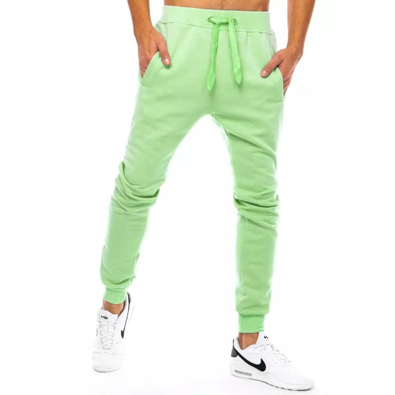 Pánske športové tepláky bez potlače CORO green