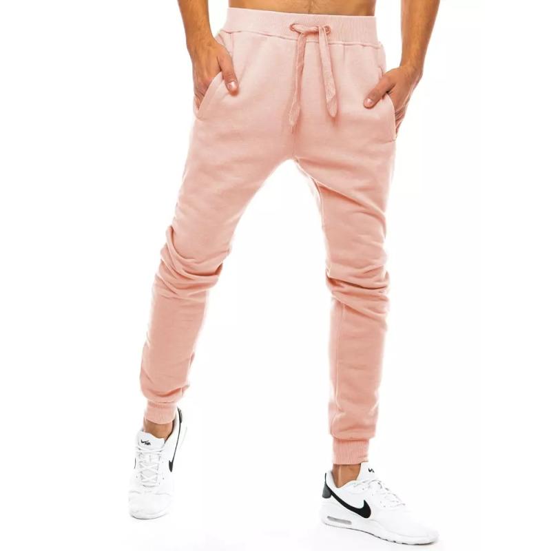 Pánske športové tepláky bez potlače CORO pink