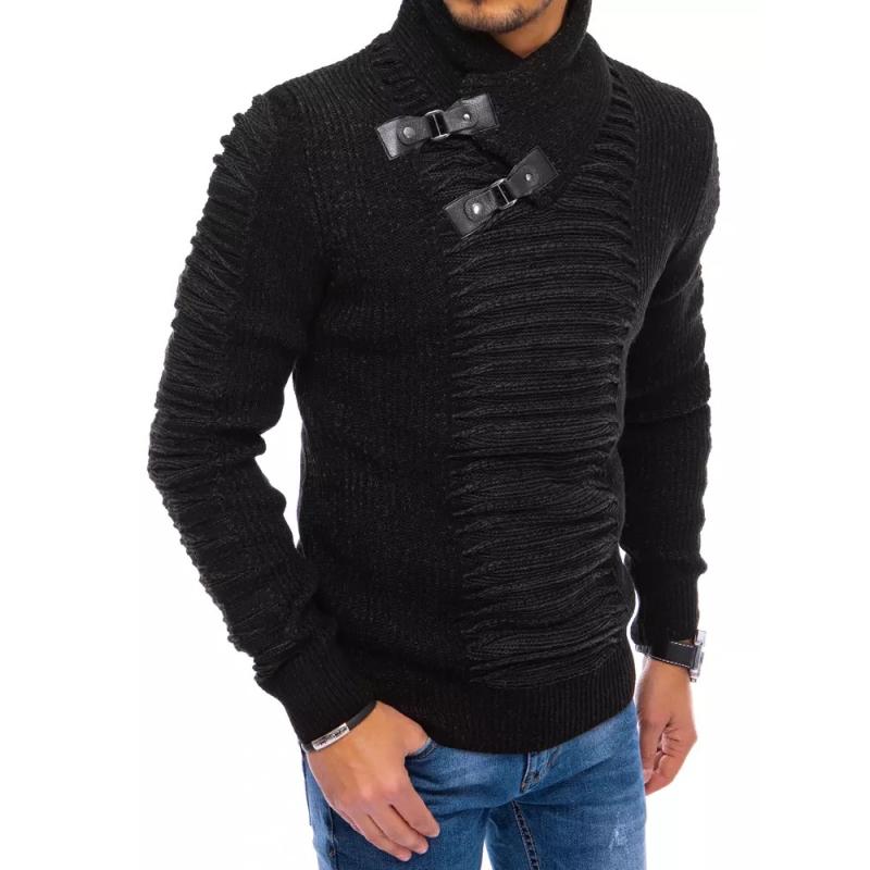 Pánsky elegantný sveter zateplený DARK čierna