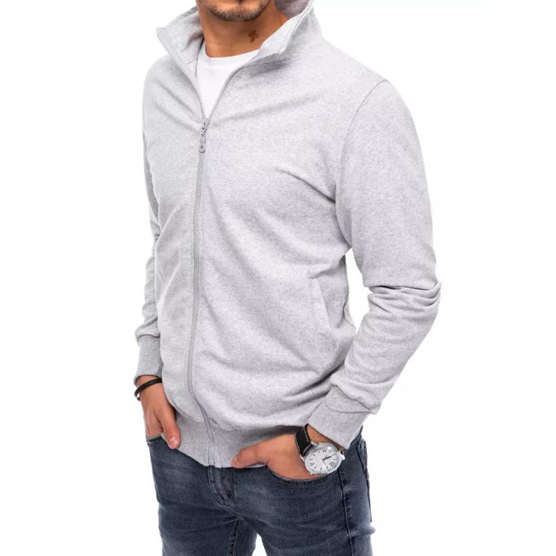 Pánská mikina na zip BAS světle šedá