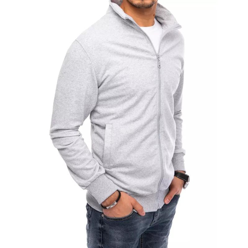 Pánská mikina na zip BAS světle šedá