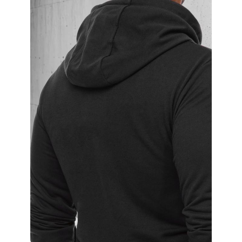 Pánska mikina s kapucňou a potlačou PANDA čierna