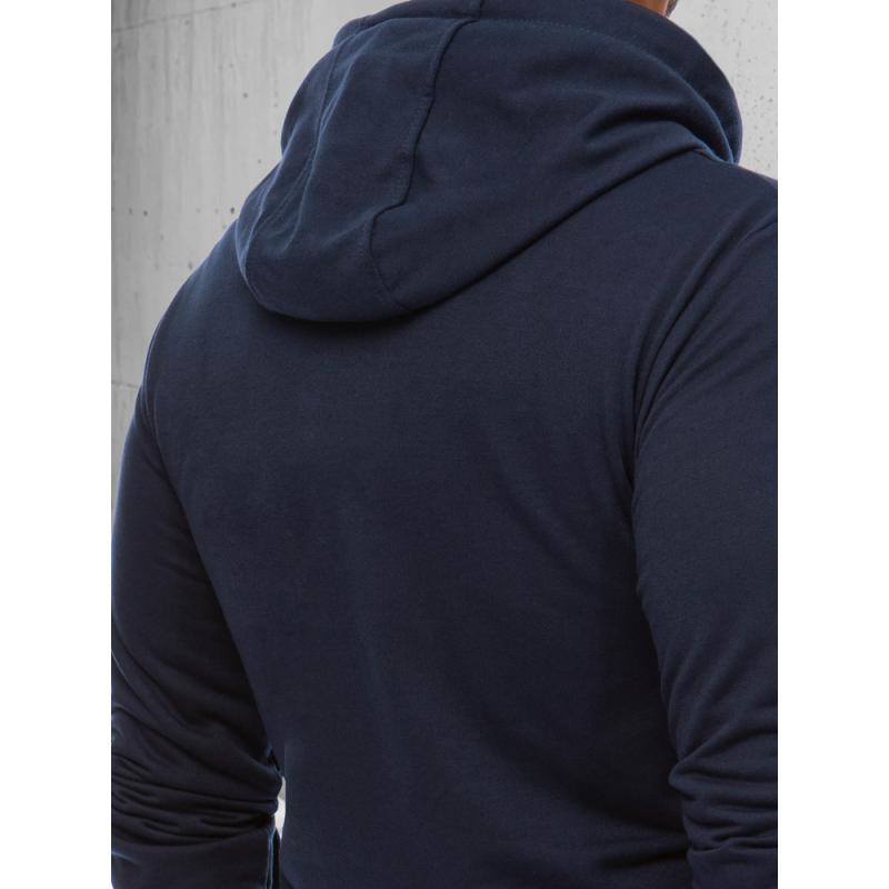 Férfi kapucnis pulóver PANDA nyomtatással sötétkék