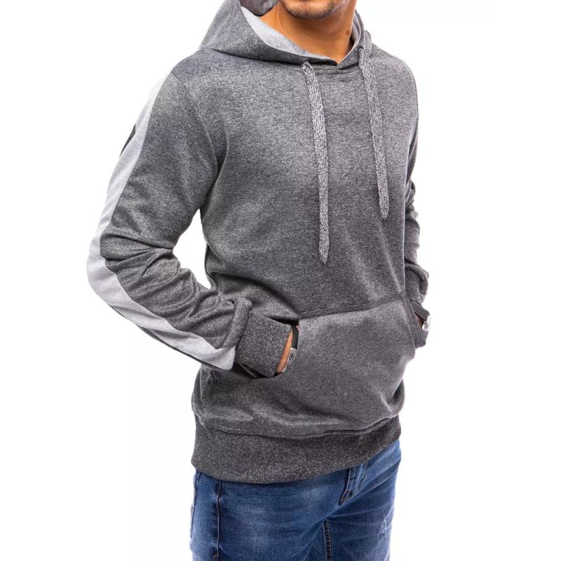 Férfi kapucnis pulóver VALE sötétszürke