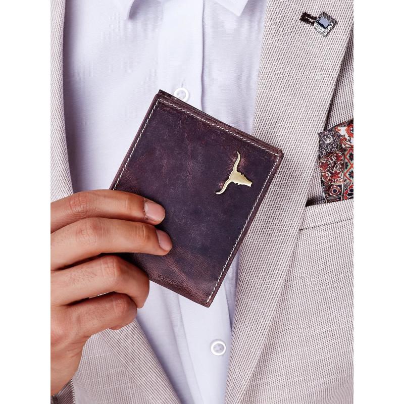 Pánska hnedá peňaženka s emblémom