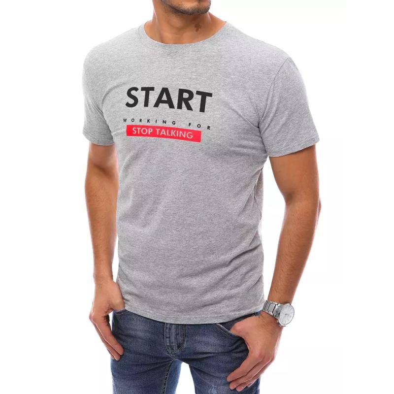 Pánské tričko s potiskem START šedé