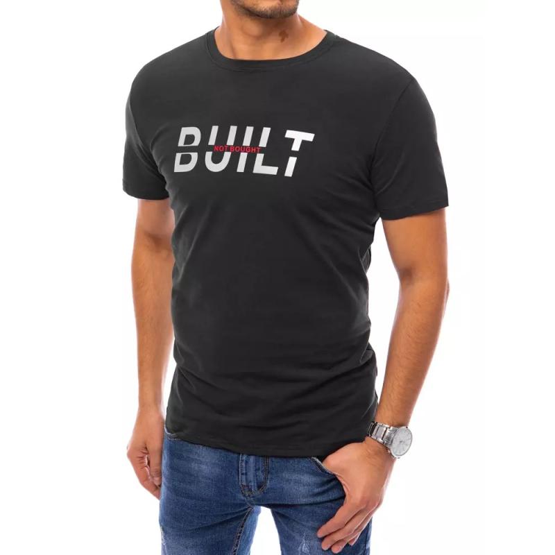 Pánske tričko s potlačou BUILT čierne