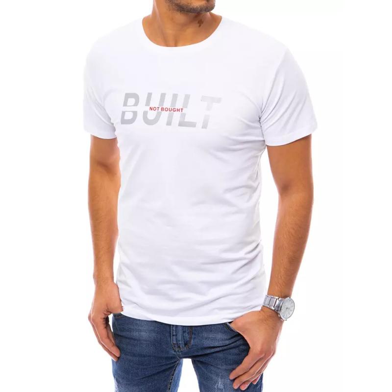 Pánske tričko s potlačou BUILT biele