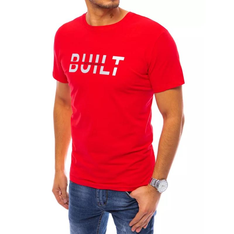 Pánske tričko s potlačou BUILT červené