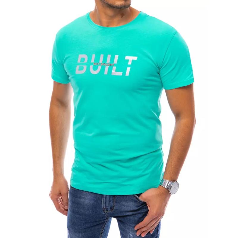 Pánske tričko s potlačou BUILT zelené