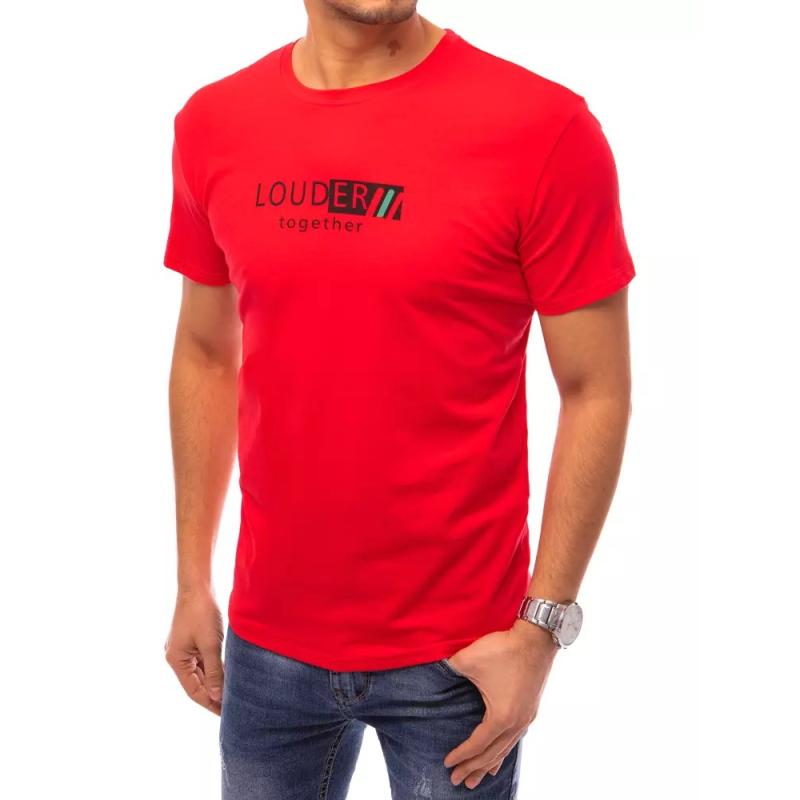 Pánske tričko s potlačou LOUDER červené