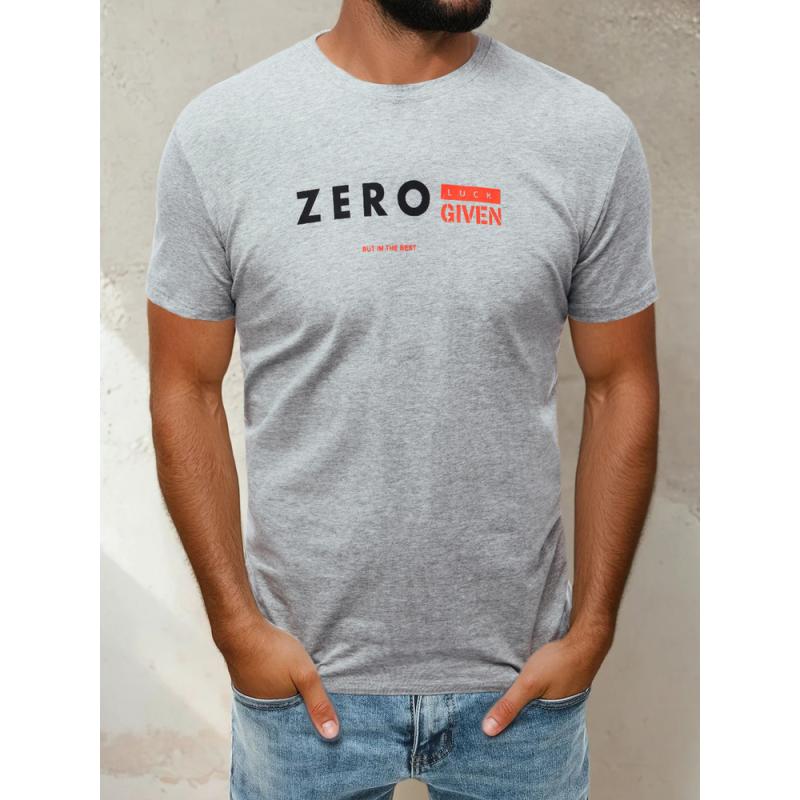 Pánské tričko s potiskem ZERO světle šedé