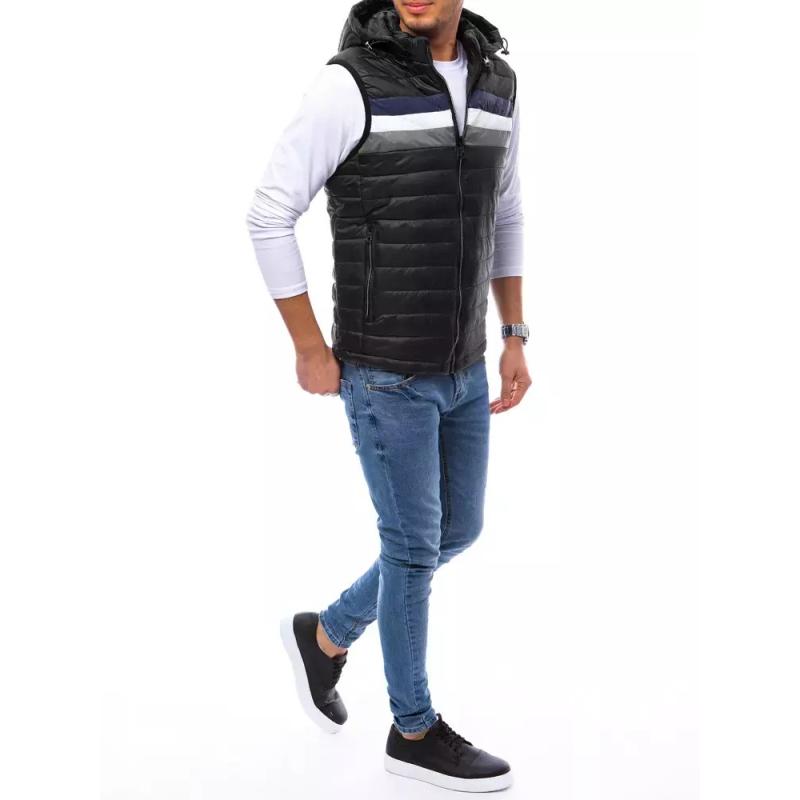 Férfi tavaszi steppelt mellény MILA MILA MILA fekete