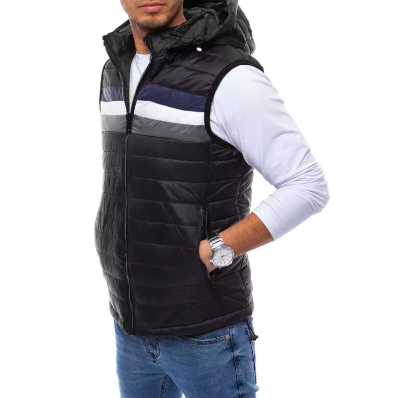 Férfi tavaszi steppelt mellény MILA MILA MILA fekete